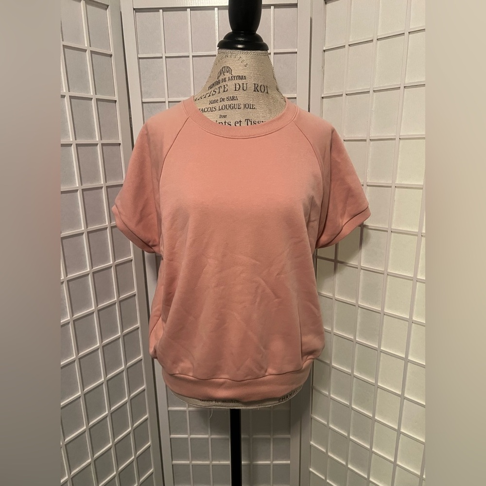 Women's Short Sleeve Pullover Top - Coral